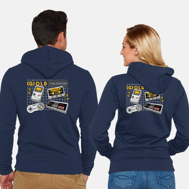 Gold Childhood-Unisex-Zip-Up-Sweatshirt-spoilerinc