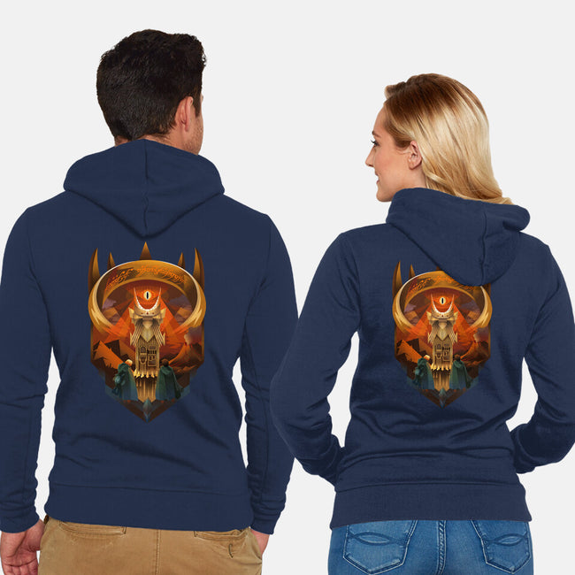 Art Deco Dark Tower-Unisex-Zip-Up-Sweatshirt-daobiwan