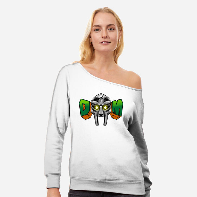 Doom Mask-Womens-Off Shoulder-Sweatshirt-spoilerinc