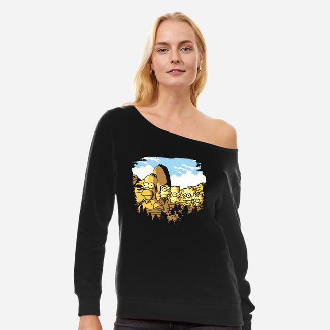 Mount Simpsons-Womens-Off Shoulder-Sweatshirt-dalethesk8er