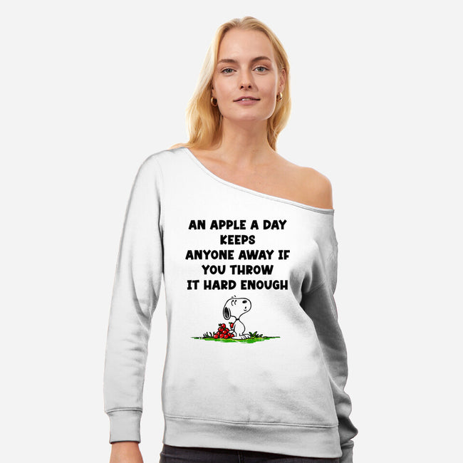 An Apple A Day-Womens-Off Shoulder-Sweatshirt-drbutler