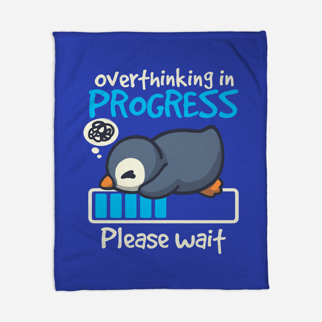 Penguin Overthinking In Progress-None-Fleece-Blanket-NemiMakeit