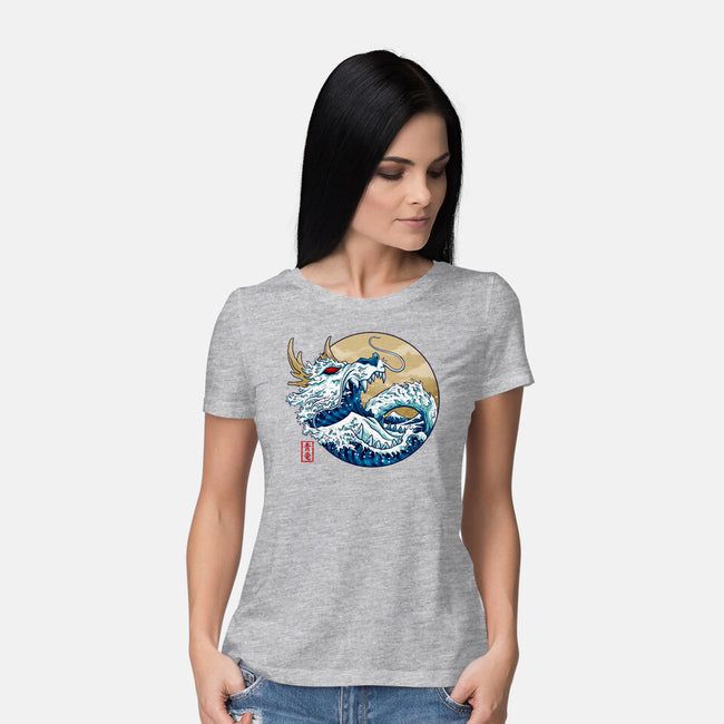 Dragon Wave Off Kanagawa-Womens-Basic-Tee-spoilerinc