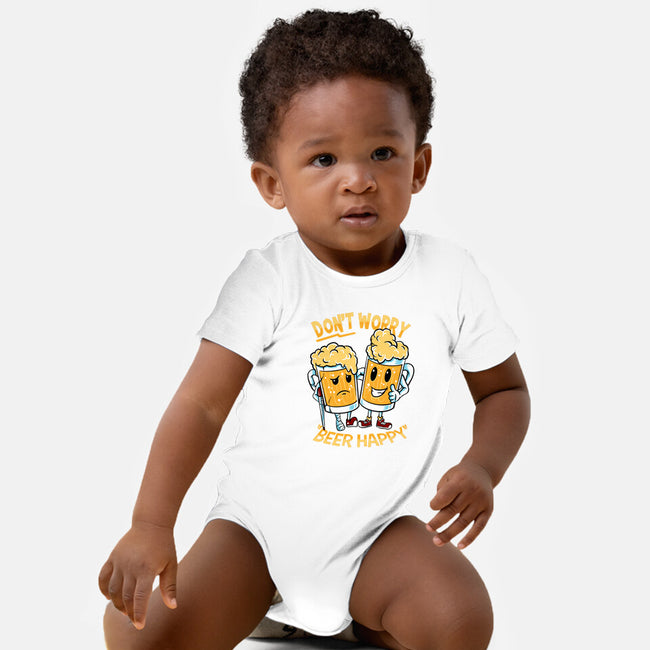 Don't Worry Beer Happy-Baby-Basic-Onesie-spoilerinc