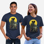 Monster And Bride Gazing At The Moon-Unisex-Basic-Tee-zascanauta