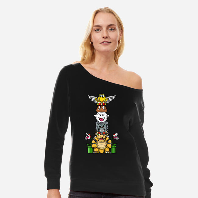 Totem Of Terror-Womens-Off Shoulder-Sweatshirt-drbutler