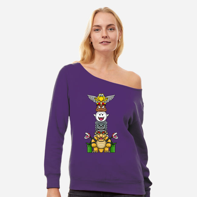 Totem Of Terror-Womens-Off Shoulder-Sweatshirt-drbutler