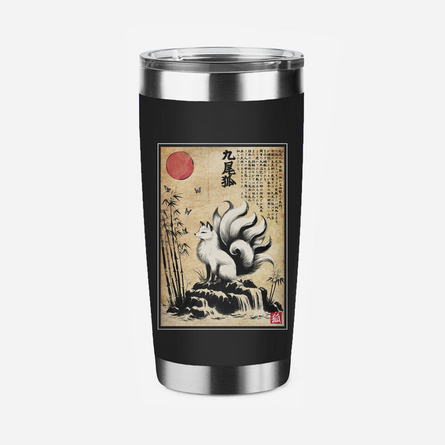 Kitsune Woodblock-None-Stainless Steel Tumbler-Drinkware-DrMonekers