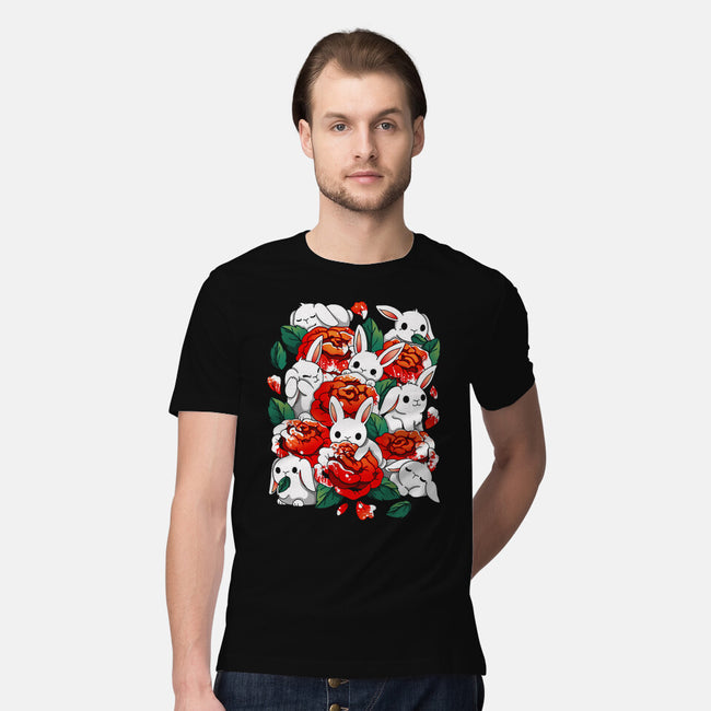 White Rabbit Rose-Mens-Premium-Tee-Vallina84