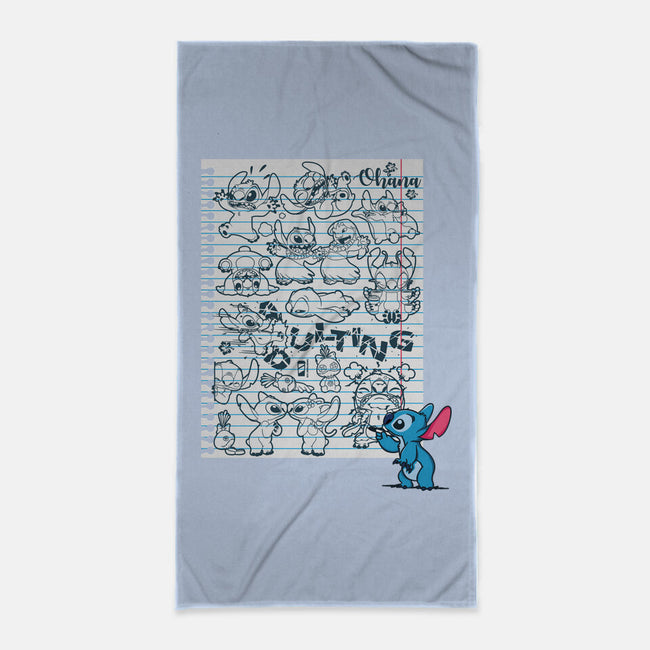 Doodle Alien-None-Beach-Towel-Xentee