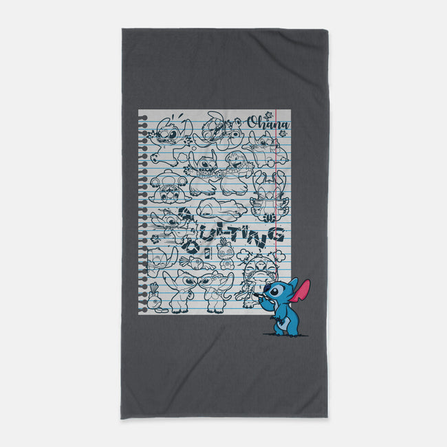 Doodle Alien-None-Beach-Towel-Xentee