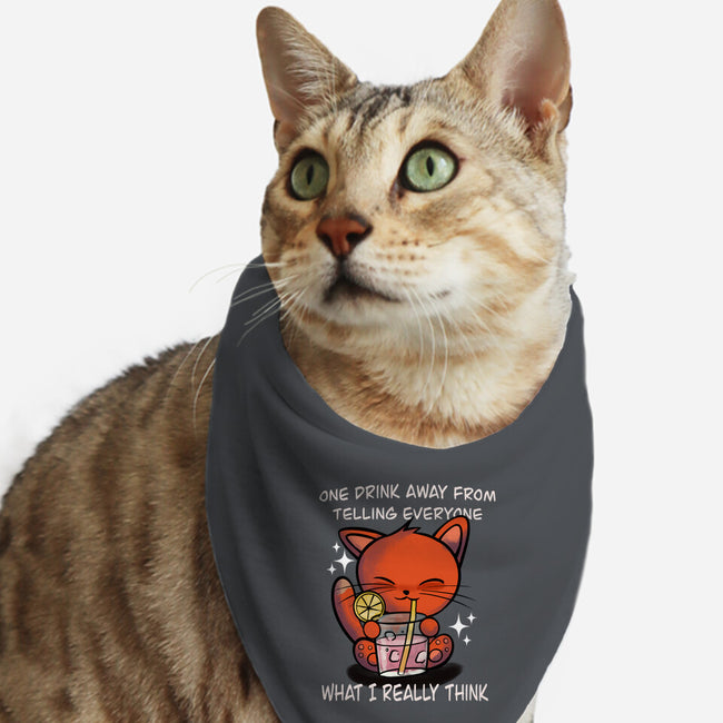 One Drink Away-Cat-Bandana-Pet Collar-fanfabio