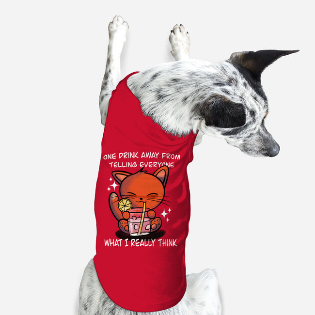 One Drink Away-Dog-Basic-Pet Tank-fanfabio