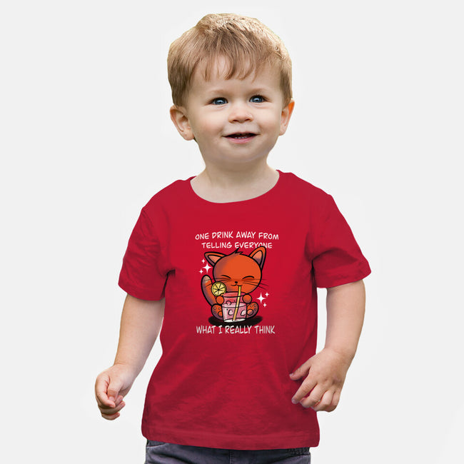 One Drink Away-Baby-Basic-Tee-fanfabio