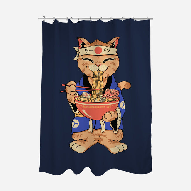 Ramen Meowster Standing-None-Polyester-Shower Curtain-vp021