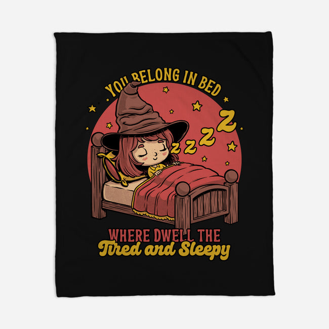 Witch Sleeping In Bed-None-Fleece-Blanket-Studio Mootant