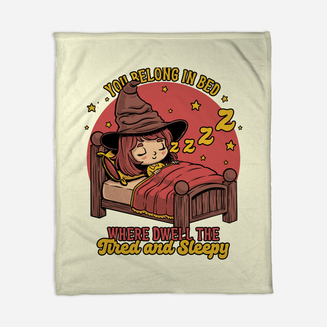 Witch Sleeping In Bed-None-Fleece-Blanket-Studio Mootant