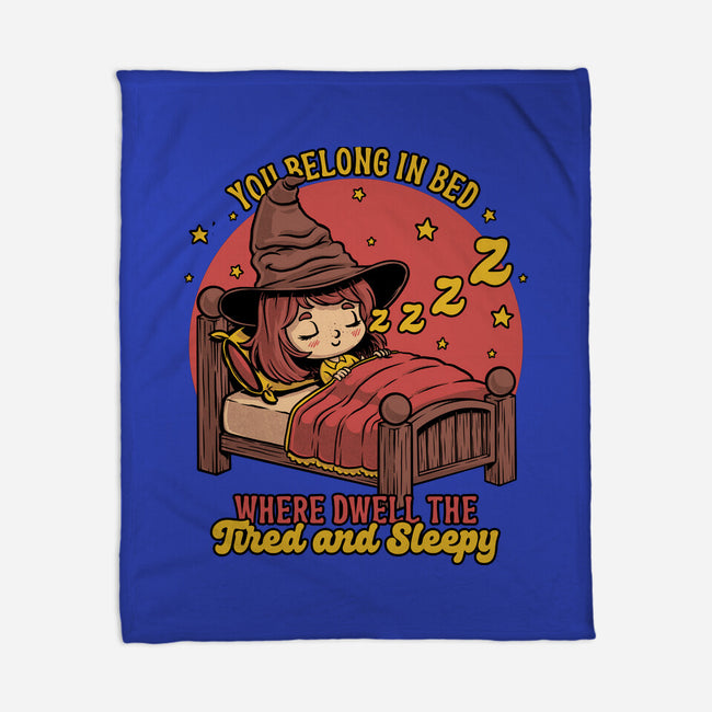 Witch Sleeping In Bed-None-Fleece-Blanket-Studio Mootant