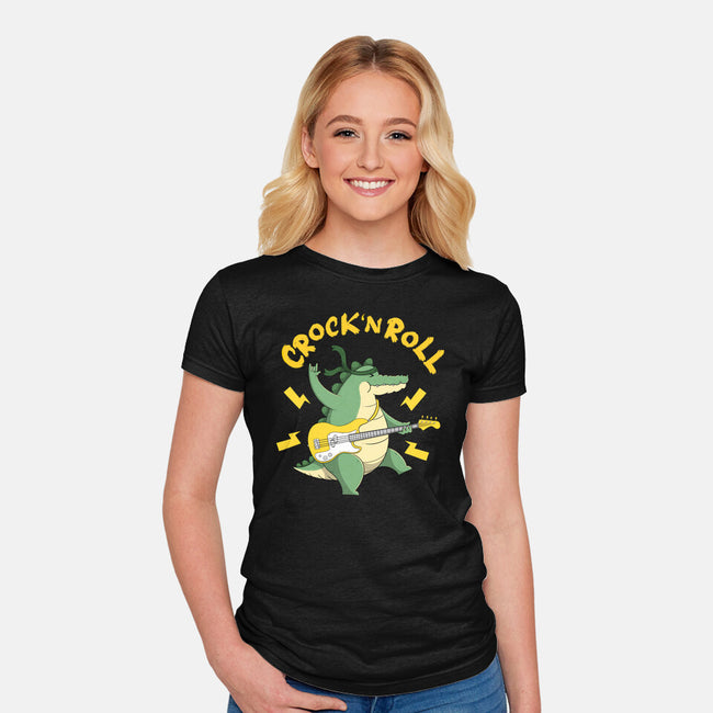 Crock N Roll-Womens-Fitted-Tee-Tri haryadi