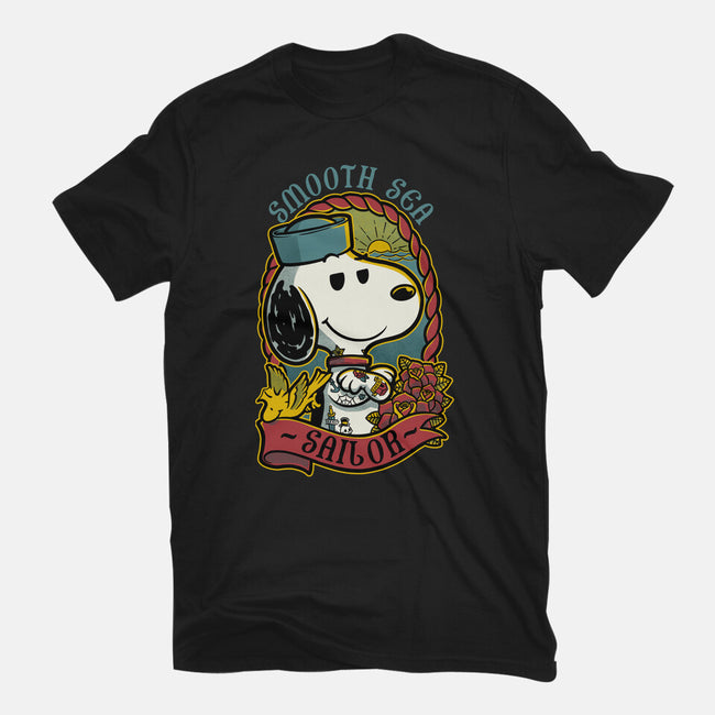 Beagle Sailor Tattoo-Mens-Basic-Tee-Studio Mootant