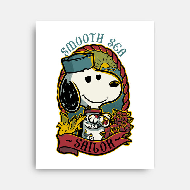 Beagle Sailor Tattoo-None-Stretched-Canvas-Studio Mootant