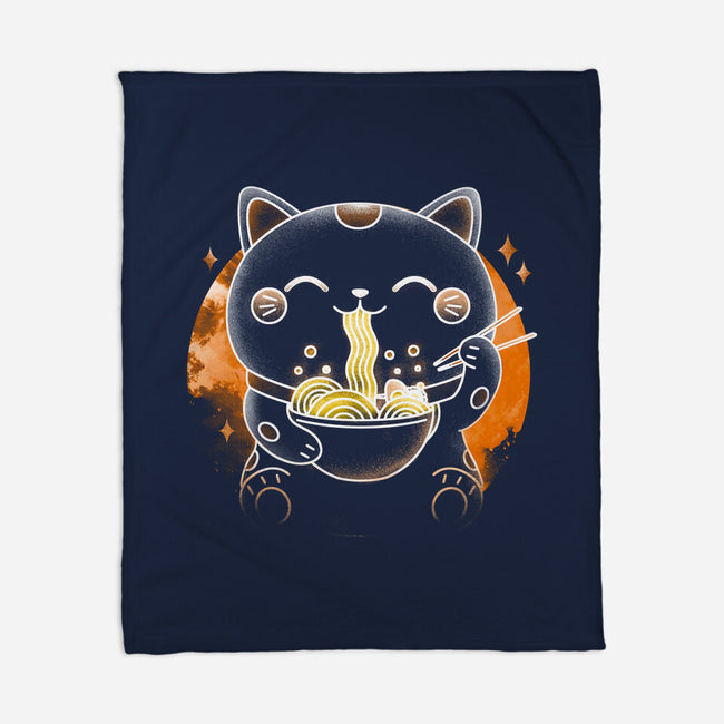 Soul Of The Ramen Cat-None-Fleece-Blanket-Donnie