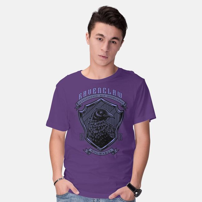 Violet Crow Emblem-Mens-Basic-Tee-Astrobot Invention