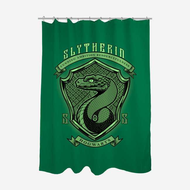 Green Snake Emblem-None-Polyester-Shower Curtain-Astrobot Invention