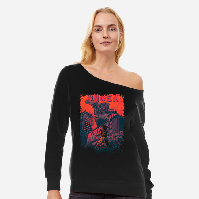 Attack On Titan-Womens-Off Shoulder-Sweatshirt-Gleydson Barboza