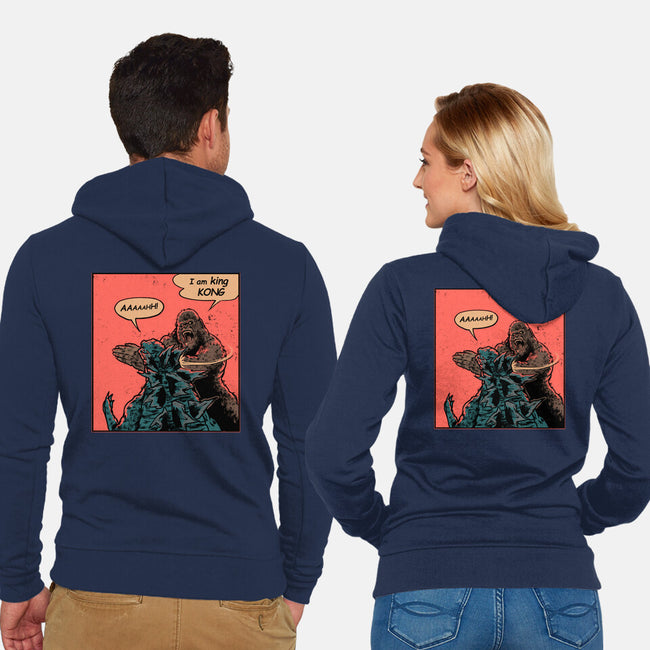 King Of Skull Island-Unisex-Zip-Up-Sweatshirt-Gleydson Barboza