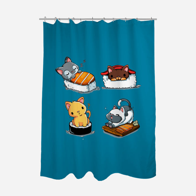 KittenSushi-None-Polyester-Shower Curtain-Vallina84