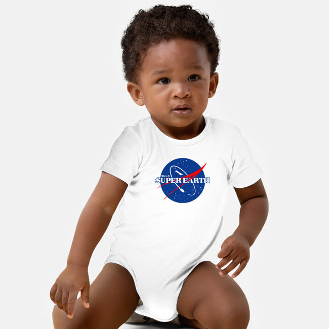 Glory For Super Earth-Baby-Basic-Onesie-rocketman_art