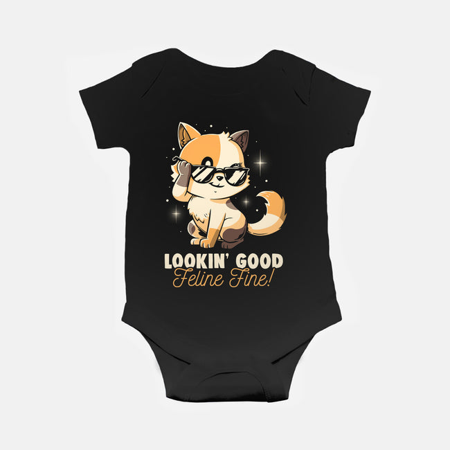 Feline Fine-Baby-Basic-Onesie-koalastudio