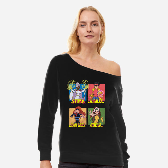 X-men 97 Girls-Womens-Off Shoulder-Sweatshirt-jacnicolauart