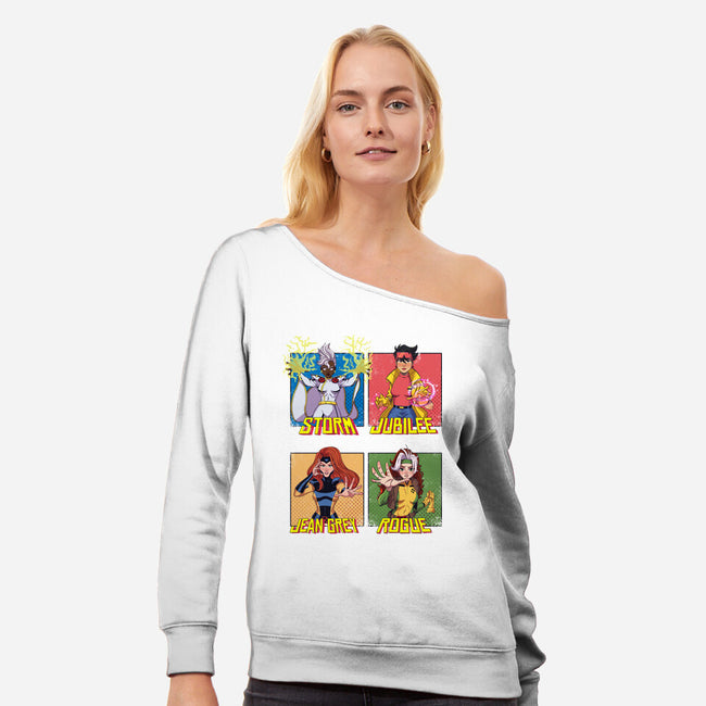 X-men 97 Girls-Womens-Off Shoulder-Sweatshirt-jacnicolauart