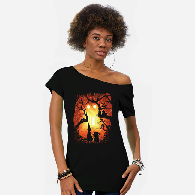 Enchanted Forest-Womens-Off Shoulder-Tee-dalethesk8er