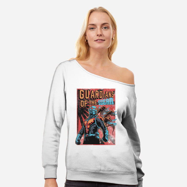 Guardians Of The Sugar-Womens-Off Shoulder-Sweatshirt-Gleydson Barboza