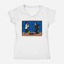 Minimalist Fiction-Womens-V-Neck-Tee-Raffiti