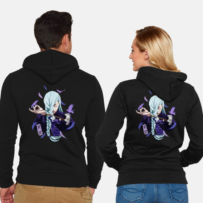 Mei Mei Sorcerer-Unisex-Zip-Up-Sweatshirt-Afire