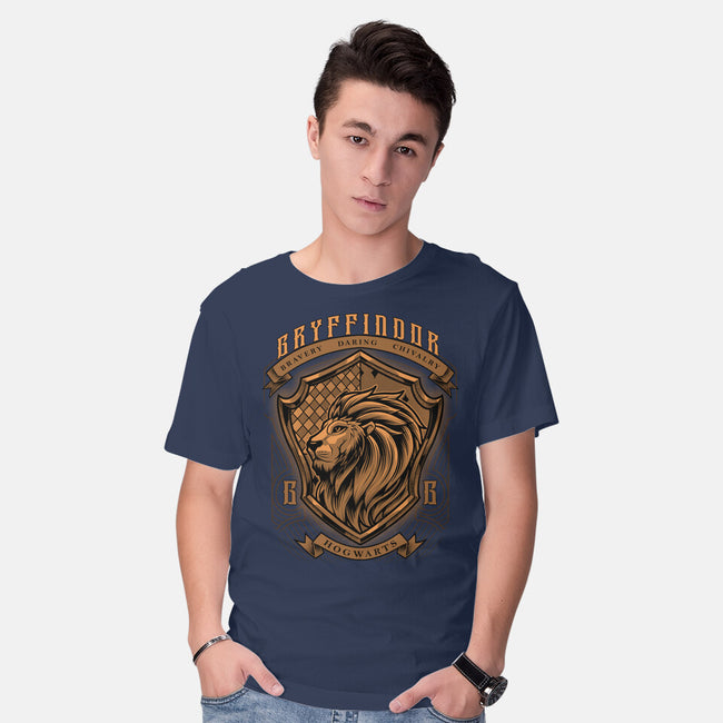 Orange Lion Emblem-Mens-Basic-Tee-Astrobot Invention