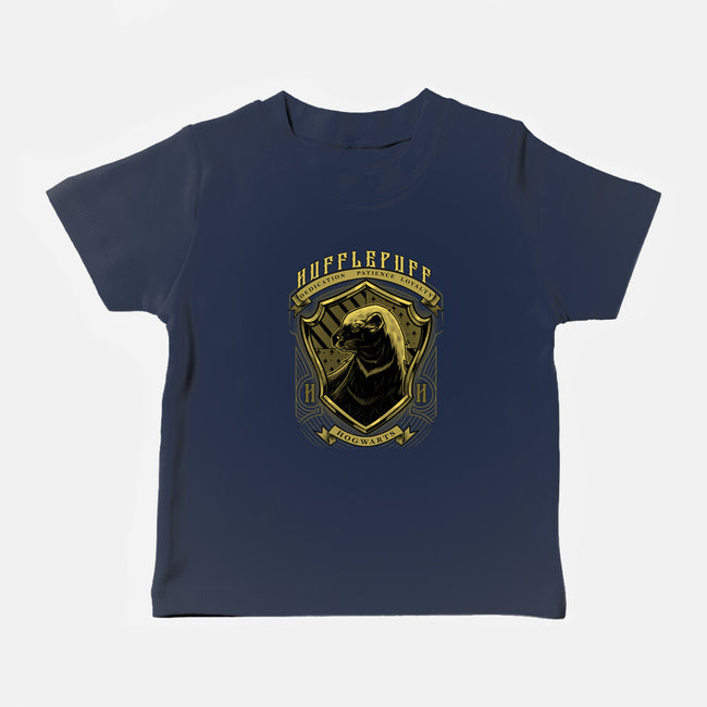 Yellow Badger Emblem-Baby-Basic-Tee-Astrobot Invention