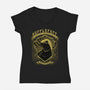 Yellow Badger Emblem-Womens-V-Neck-Tee-Astrobot Invention