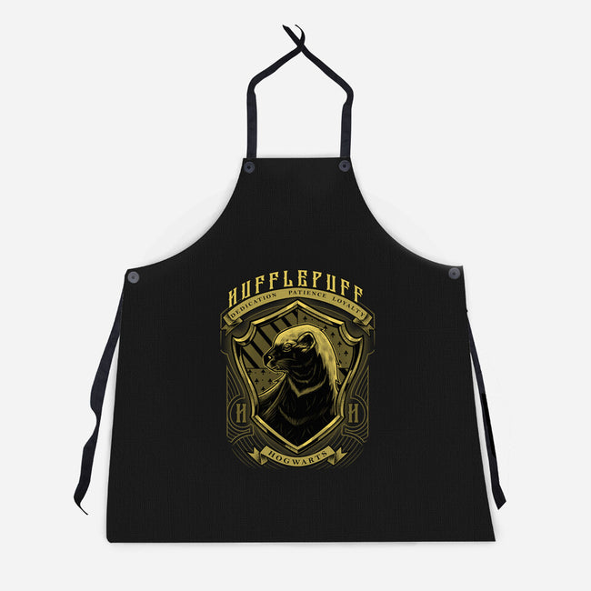 Yellow Badger Emblem-Unisex-Kitchen-Apron-Astrobot Invention