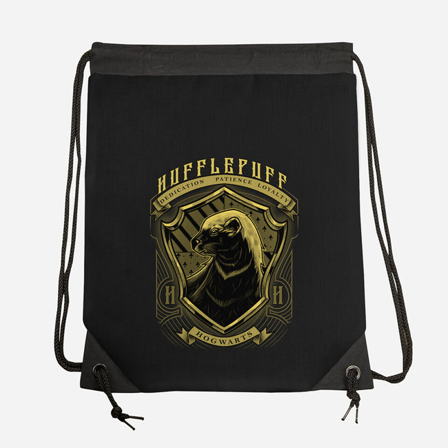 Yellow Badger Emblem-None-Drawstring-Bag-Astrobot Invention