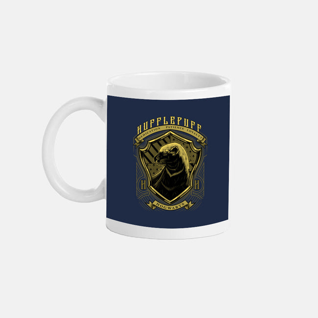 Yellow Badger Emblem-None-Mug-Drinkware-Astrobot Invention