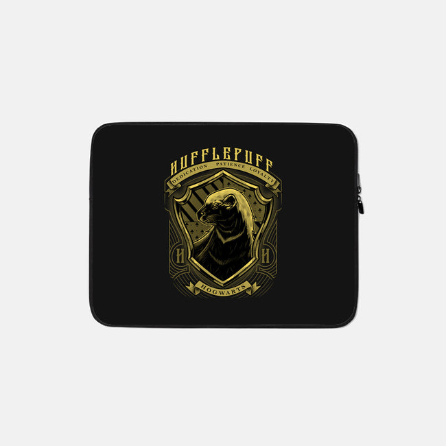 Yellow Badger Emblem-None-Zippered-Laptop Sleeve-Astrobot Invention