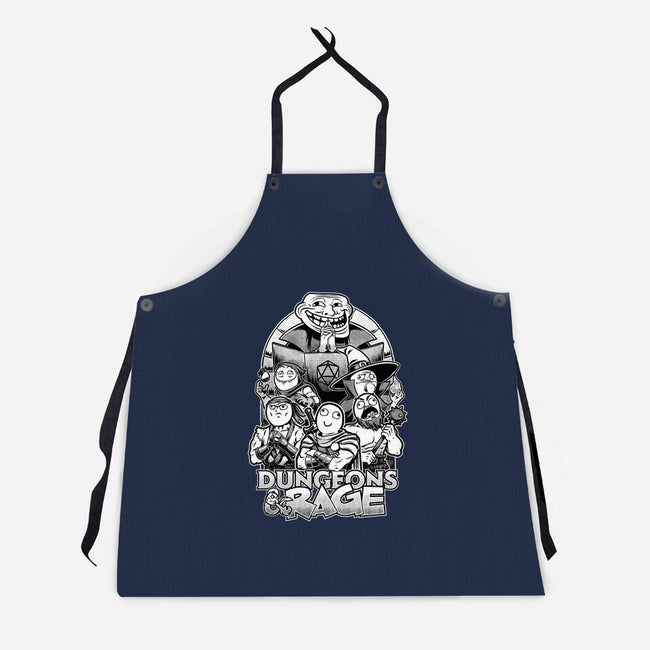 Dungeons And Rage Meme-Unisex-Kitchen-Apron-Studio Mootant