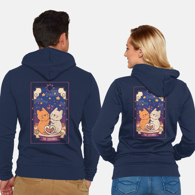 The Lovers Cat Tarot-Unisex-Zip-Up-Sweatshirt-tobefonseca