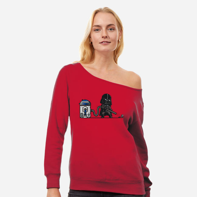 Robotic Hoover-Womens-Off Shoulder-Sweatshirt-Donnie