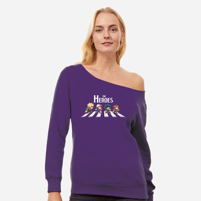 Hero Road-Womens-Off Shoulder-Sweatshirt-2DFeer